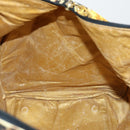 Gianni Versace Boston Bag Canvas PVC 2way Yellow Gold Auth am9766-19