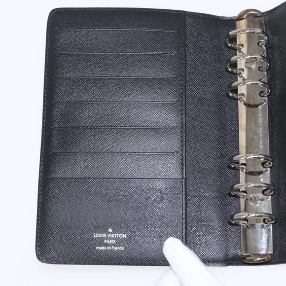 LOUIS VUITTON Epi Agenda MM Day Planner Cover Black R20042 LV Auth am9768