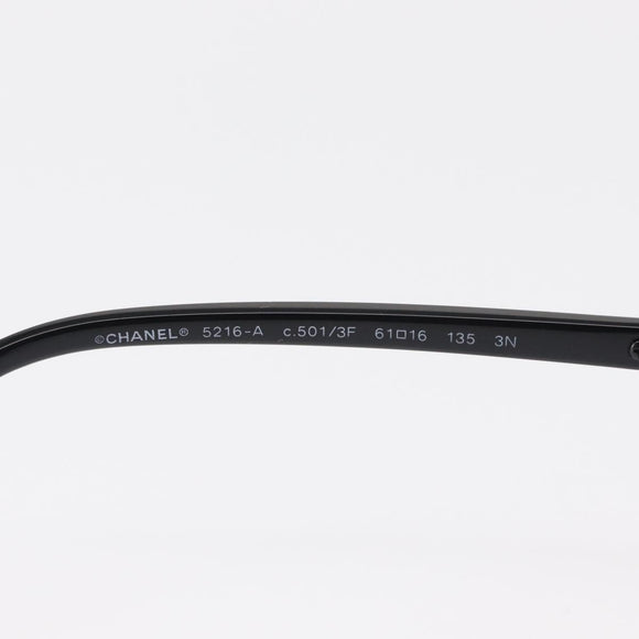 CHANEL COCO Mark Sunglasses plastic Black 5216-A Auth am9769V