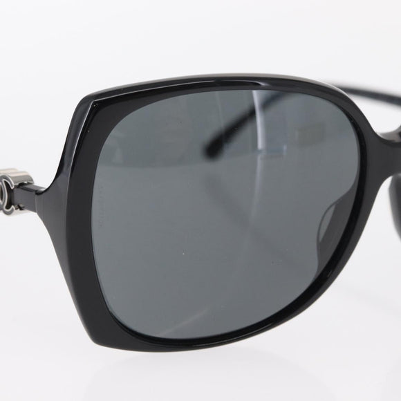 CHANEL COCO Mark Sunglasses plastic Black 5216-A Auth am9769V