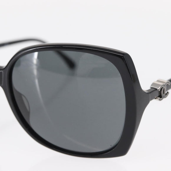 CHANEL COCO Mark Sunglasses plastic Black 5216-A Auth am9769V