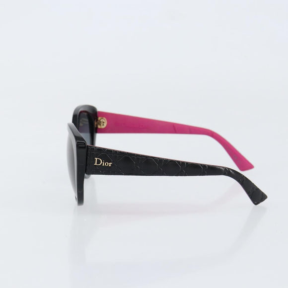 Christian Dior DIOR LADY 1RF Cannage Sunglasses plastic Black HZ9HD Auth am9770
