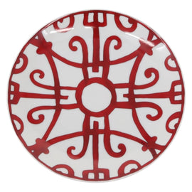 HERMES Bread Plate No.4 Gadalquivir Pottery Red Auth am9771 - 0