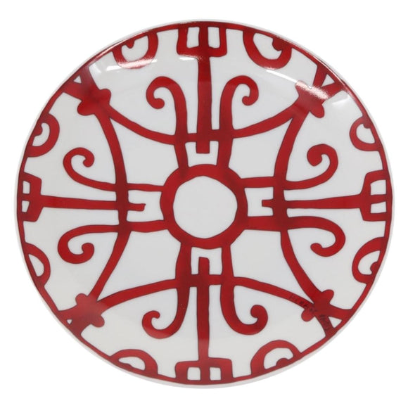 HERMES Bread Plate No.4 Gadalquivir Pottery Red Auth am9771