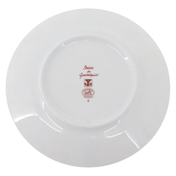 HERMES Bread Plate No.4 Gadalquivir Pottery Red Auth am9771