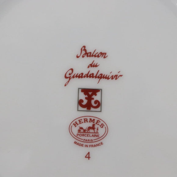 HERMES Bread Plate No.4 Gadalquivir Pottery Red Auth am9771