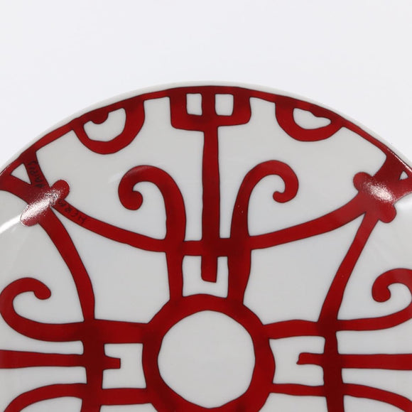 HERMES Bread Plate No.4 Gadalquivir Pottery Red Auth am9771