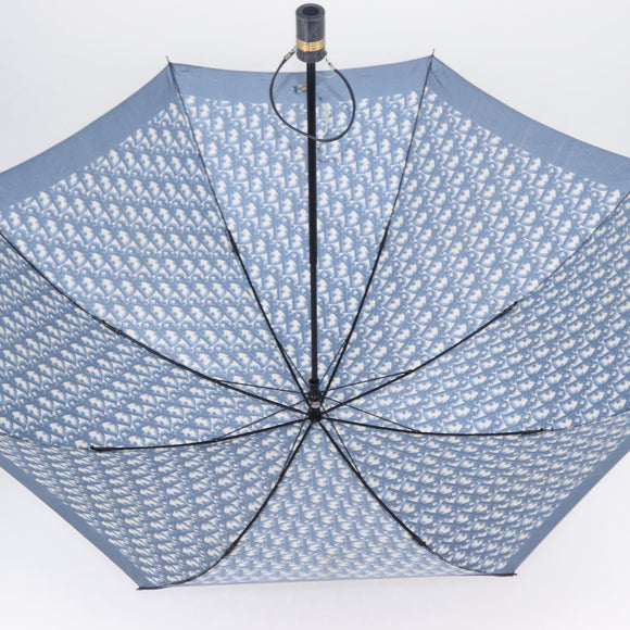 Christian Dior Trotter Canvas Folding Umbrella Navy Auth am9772