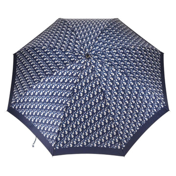 Christian Dior Trotter Canvas Folding Umbrella Navy Auth am9772 - 0