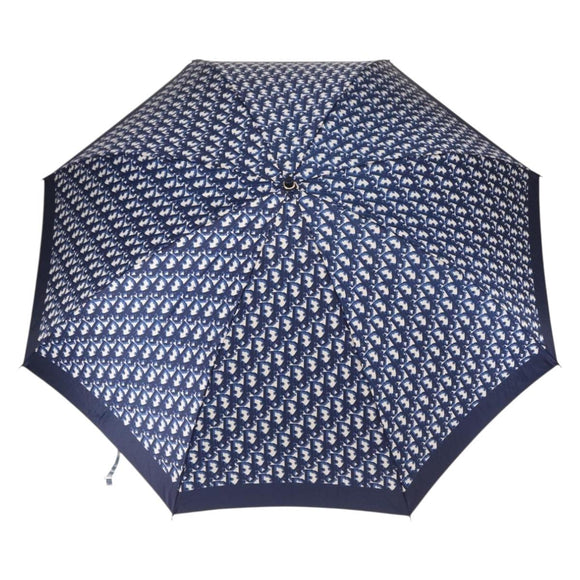 Christian Dior Trotter Canvas Folding Umbrella Navy Auth am9772