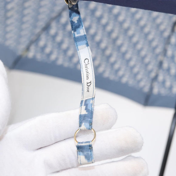 Christian Dior Trotter Canvas Folding Umbrella Navy Auth am9772