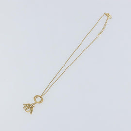 Christian Dior Printed Initials Necklace metal Gold Tone Auth am9776 - 0