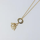 Christian Dior Printed Initials Necklace metal Gold Tone Auth am9776-9