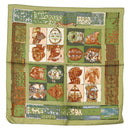 HERMES Petit Carré Scarf Silk ""PERSONA"" Green Auth am9777-1