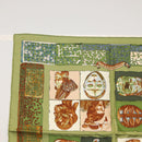HERMES Petit Carré Scarf Silk ""PERSONA"" Green Auth am9777-2
