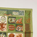 HERMES Petit Carré Scarf Silk ""PERSONA"" Green Auth am9777-3