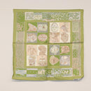 HERMES Petit Carré Scarf Silk ""PERSONA"" Green Auth am9777-8