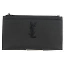 SAINT LAURENT Cassandra Pouch Leather Black Auth am9781A-13