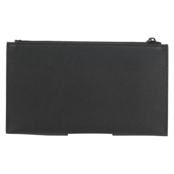 SAINT LAURENT Cassandra Pouch Leather Black Auth am9781V - 0