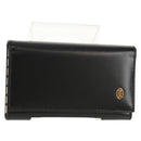 CARTIER Must Line Key Case Leather Black Gold Auth am9783A-1