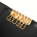 CARTIER Must Line Key Case Leather Black Gold Auth am9783A-14