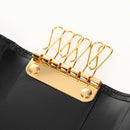 CARTIER Must Line Key Case Leather Black Gold Auth am9783A-15