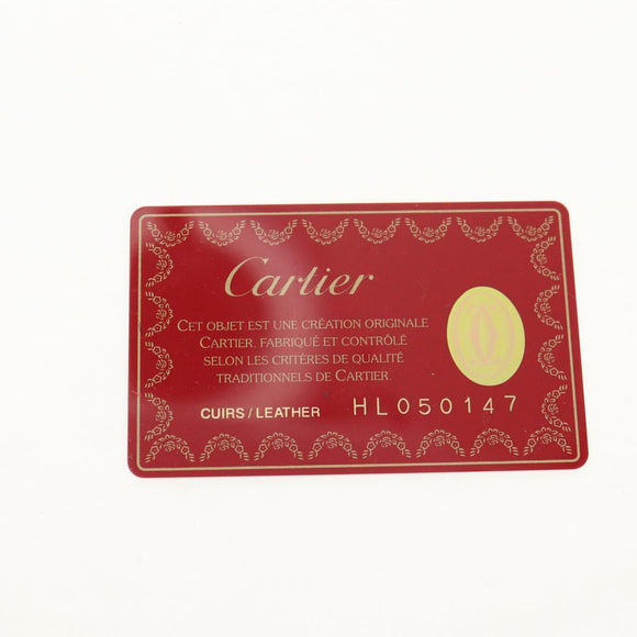 CARTIER Must Line Key Case Leather Black Gold Auth am9783A