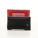 CARTIER Must Line Key Case Leather Black Gold Auth am9783A-18