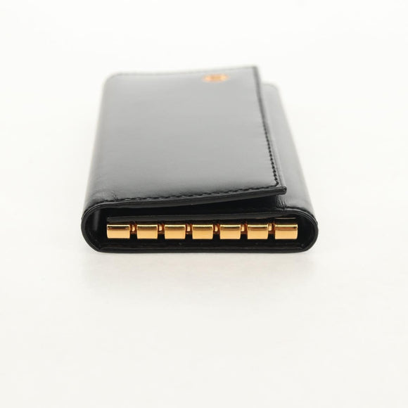 CARTIER Must Line Key Case Leather Black Gold Auth am9783A