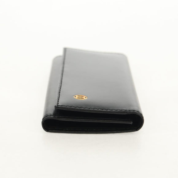CARTIER Must Line Key Case Leather Black Gold Auth am9783A