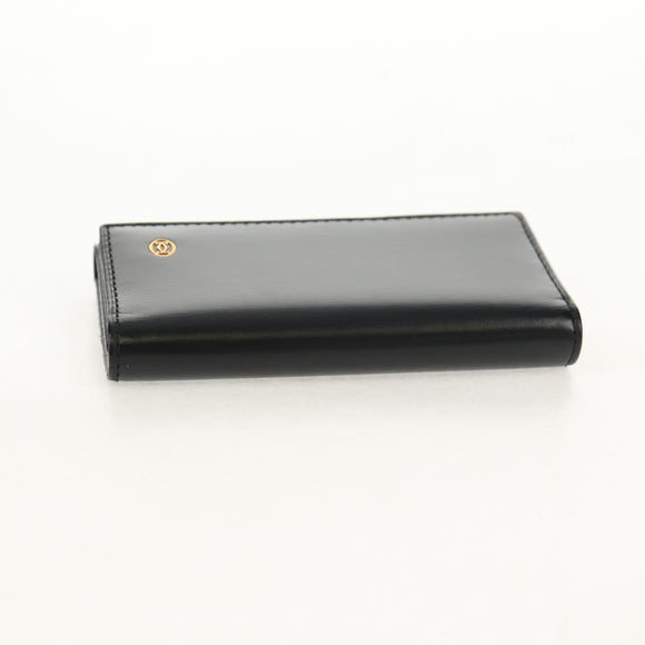 CARTIER Must Line Key Case Leather Black Gold Auth am9783A