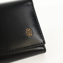 CARTIER Must Line Key Case Leather Black Gold Auth am9783A-8