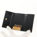 CARTIER Must Line Key Case Leather Black Gold Auth am9783A-9