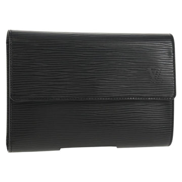 LOUIS VUITTON Epi Porte TresorEtui Papie Wallet Black M63712 LV Auth am9784A