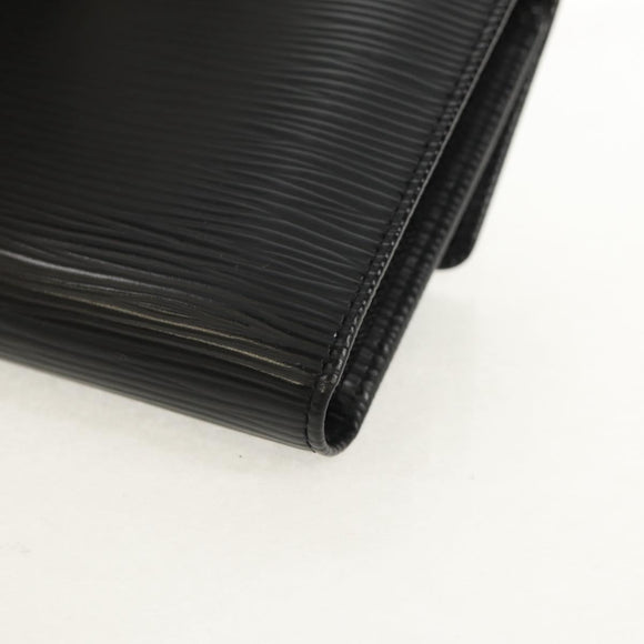 LOUIS VUITTON Epi Porte TresorEtui Papie Wallet Black M63712 LV Auth am9784A
