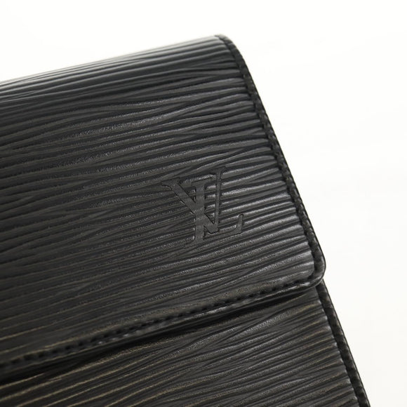 LOUIS VUITTON Epi Porte TresorEtui Papie Wallet Black M63712 LV Auth am9784A