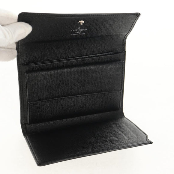 LOUIS VUITTON Epi Porte TresorEtui Papie Wallet Black M63712 LV Auth am9784A