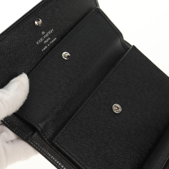 LOUIS VUITTON Epi Porte TresorEtui Papie Wallet Black M63712 LV Auth am9784A
