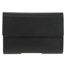 LOUIS VUITTON Epi Porte TresorEtui Papie Wallet Black M63712 LV Auth am9784A-13