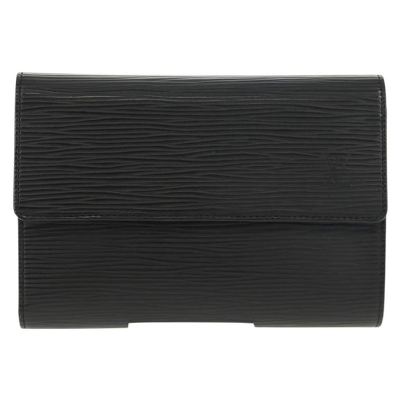 LOUIS VUITTON Epi Porte TresorEtui Papie Portemonnee Zwart M63712 LV Auth am9784V