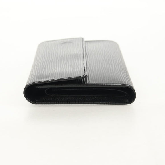 LOUIS VUITTON Epi Porte TresorEtui Papie Wallet Black M63712 LV Auth am9784A
