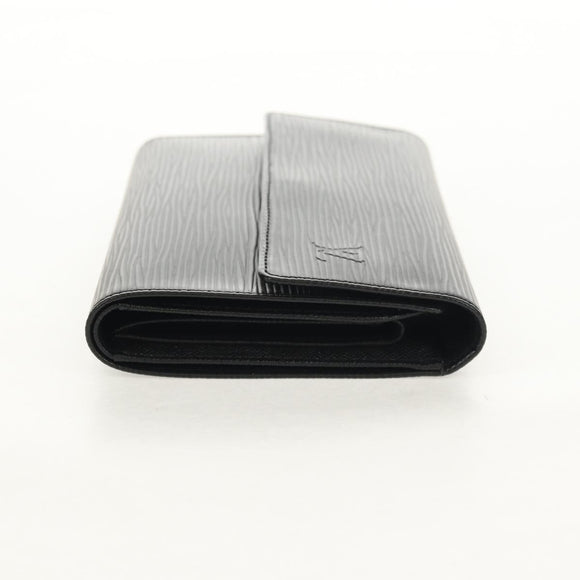 LOUIS VUITTON Epi Porte TresorEtui Papie Wallet Black M63712 LV Auth am9784A
