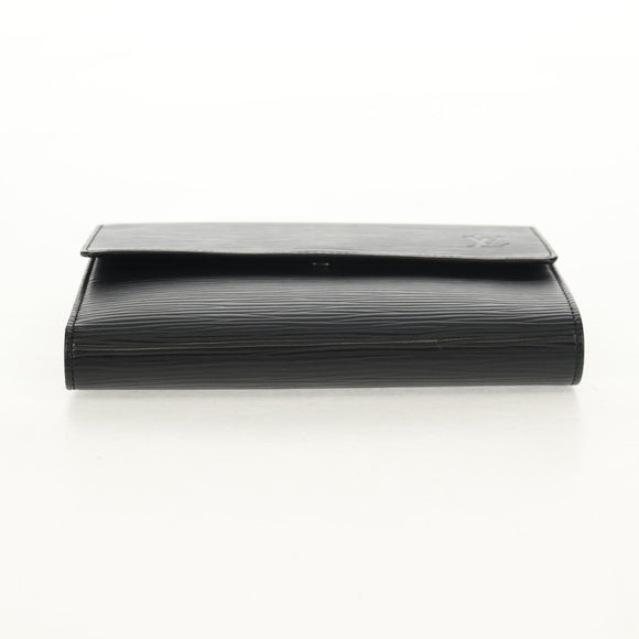 LOUIS VUITTON Epi Porte TresorEtui Papie Wallet Black M63712 LV Auth am9784A
