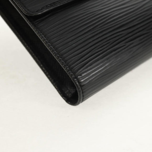 LOUIS VUITTON Epi Porte TresorEtui Papie Portemonnee Zwart M63712 LV Auth am9784V