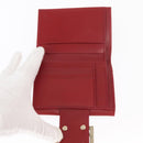 FENDI Zucchino Canvas Compact Wallet Red Gold Auth am9786-8