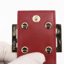 FENDI Zucchino Canvas Compact Wallet Red Gold Auth am9786-9