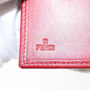 FENDI Zucchino Canvas Compact Wallet Red Gold Auth am9786-18