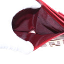 FENDI Zucchino Canvas Compact Wallet Red Gold Auth am9786-10