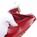 FENDI Zucchino Canvas Compact Wallet Red Gold Auth am9786-19