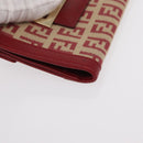 FENDI Zucchino Canvas Compact Wallet Red Gold Auth am9786-7